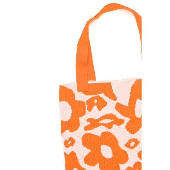 NEW 123 AMORE women's lazy daisy knit bag in orange - Picture 2 of 3